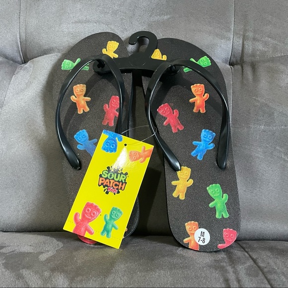NWT sour patch kids ItSugar woman’s flip flops size 7 - Picture 2 of 3